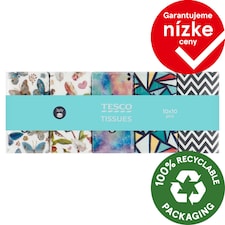 Tesco Papierové vreckovky 3 vrstvy 10 x 10 ks