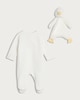 image 2 of F&F Baby Pure Cotton Duck Print Sleepsuit and Comforter Set in White