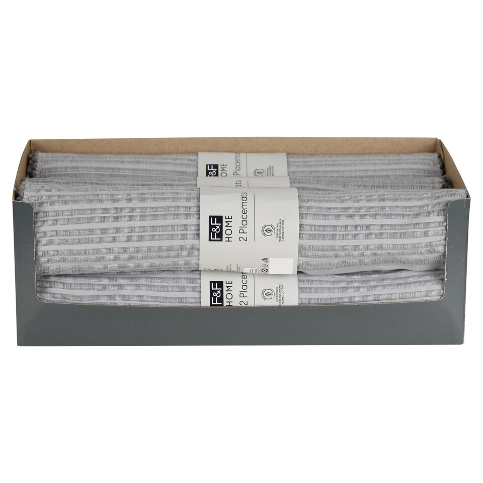 Tesco Grey Textured Fabric Placemat 2 Pack
