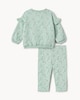 image 2 of F&F Baby 2-Piece Cotton Rich Floral Sweatshirt and Leggings Set in Mint