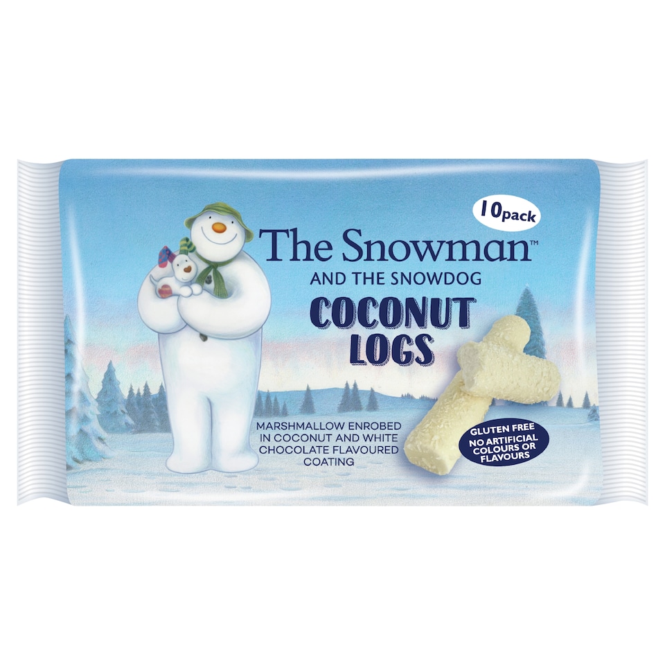 The Snowman and Snowdog Coconut Logs 10 pack 150g