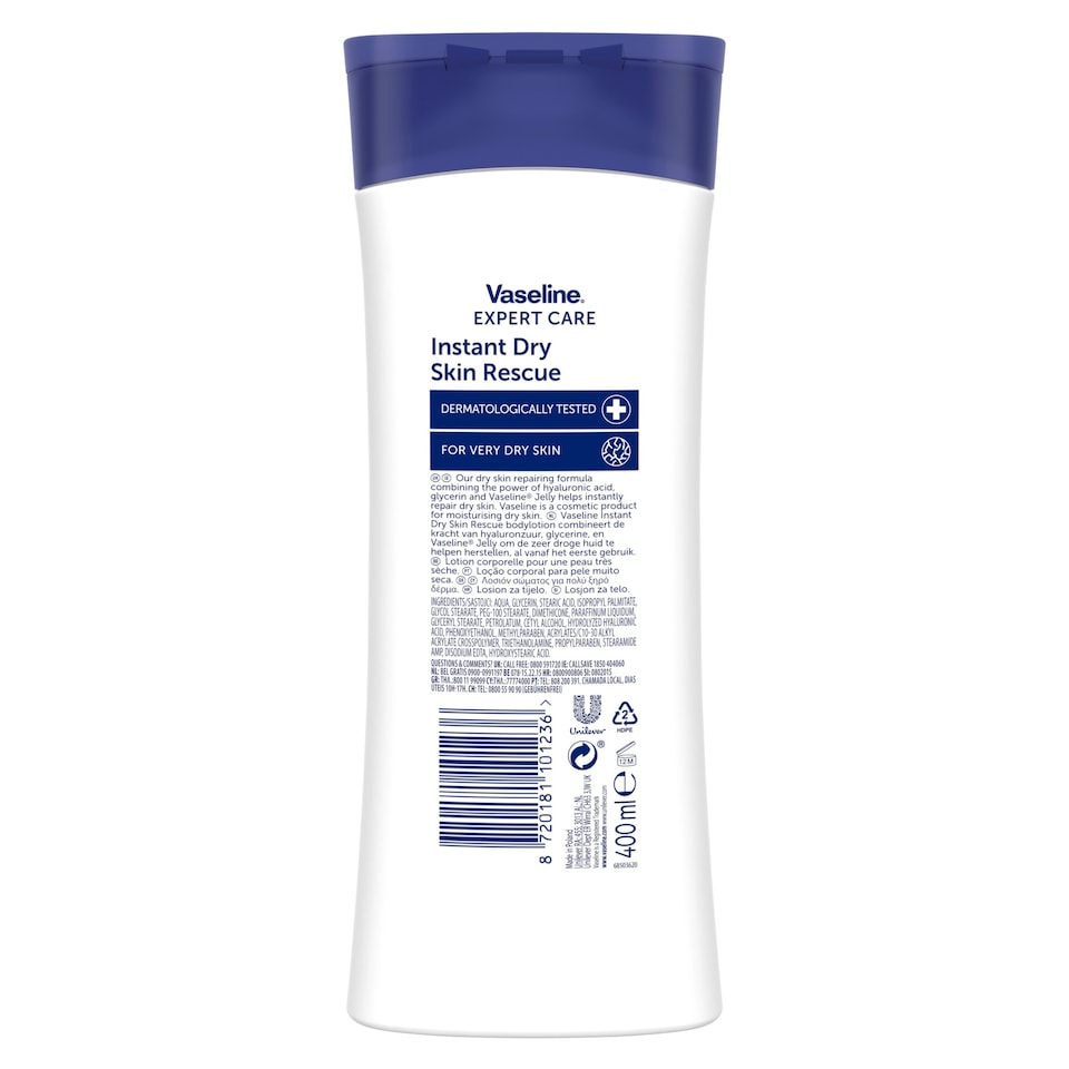 image 1 of Vaseline Expert Care Instant Dry Skin Rescue Lotion 400Ml