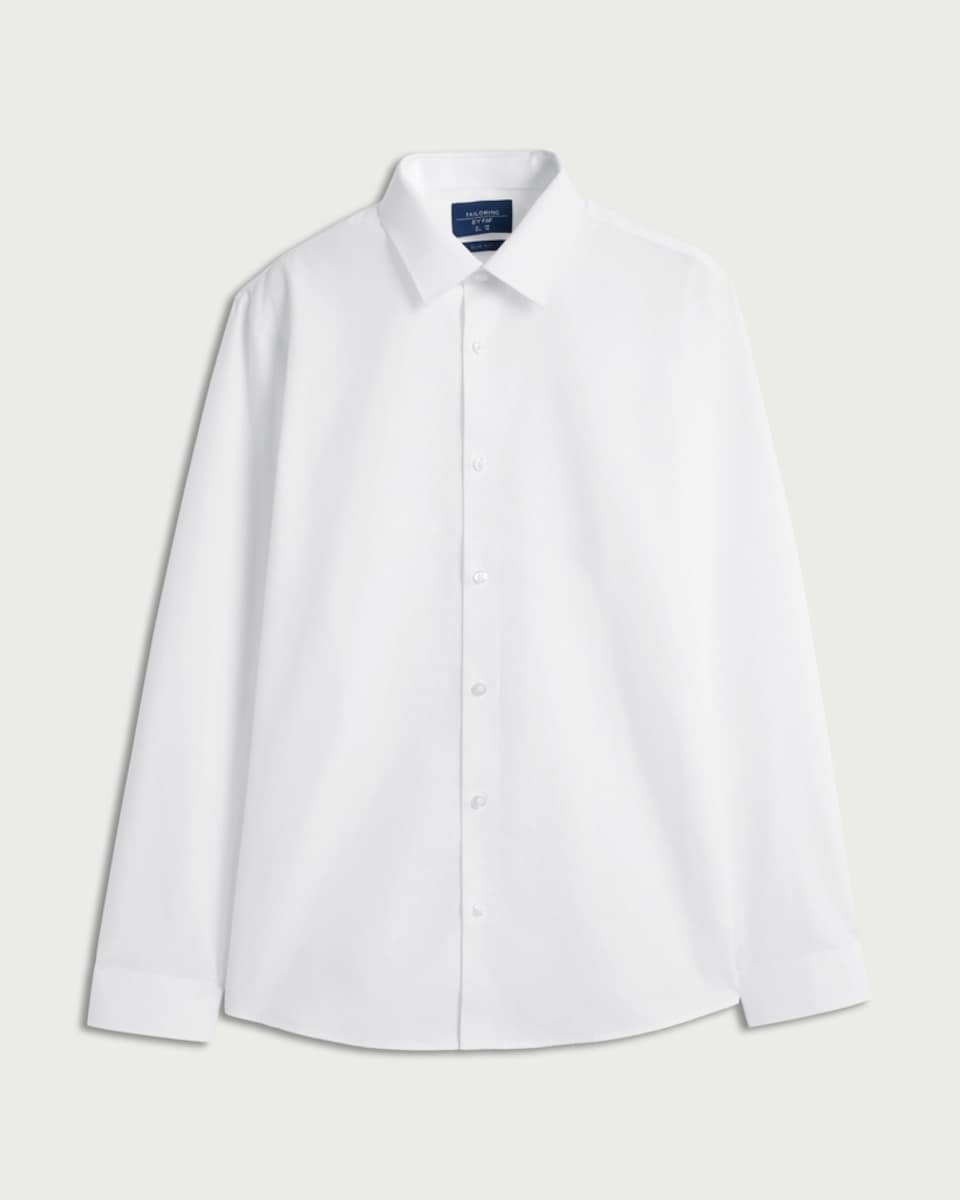 image 1 of F&F Slim Fit Easy Iron Single Cuff Smart Shirt in White