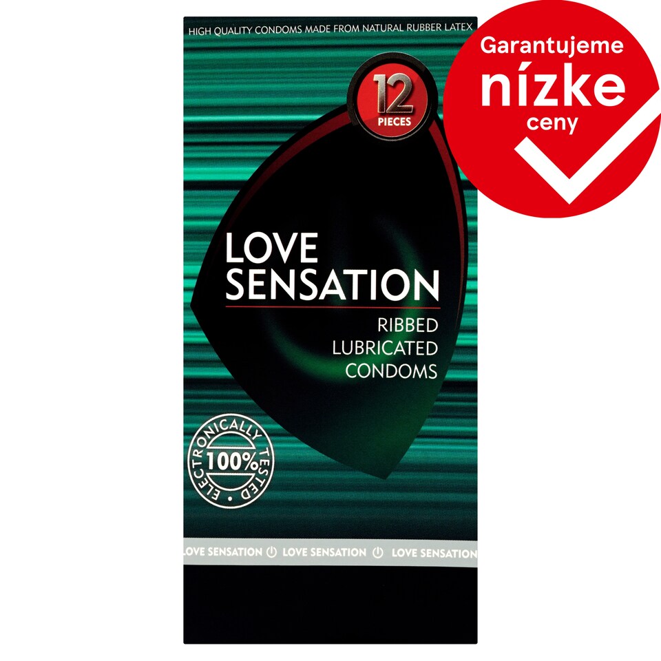 Love Sensation Ribbed prezervatívy 12 ks