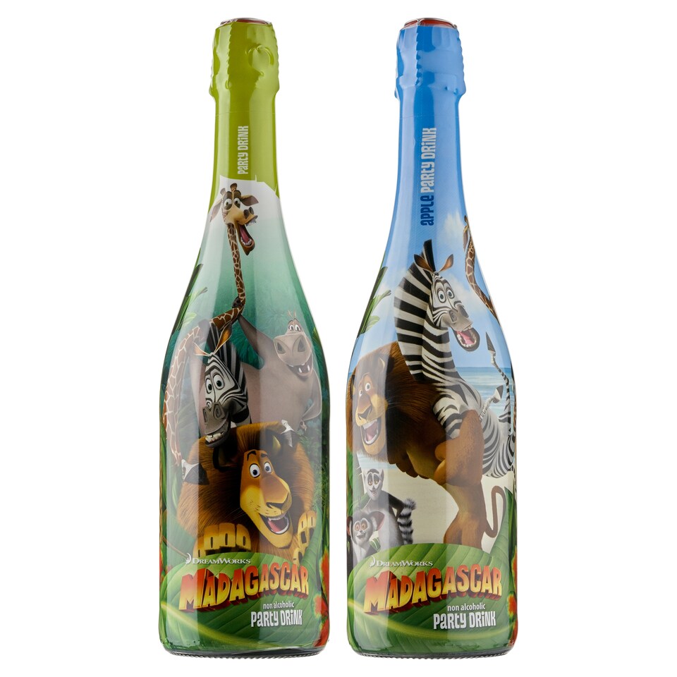 image 1 of Dreamworks Madagascar Carbonated Non Alcoholic Apple Party Drink 750 ml
