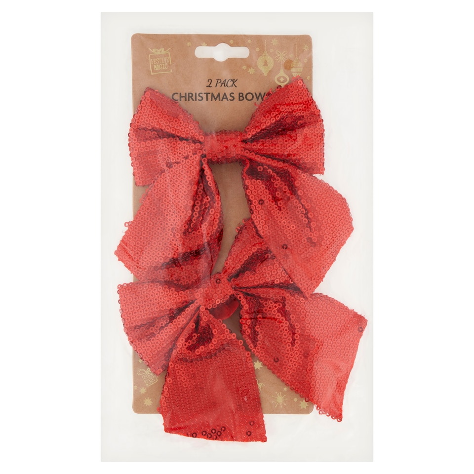 Festive Magic Christmas Bows 2 pcs