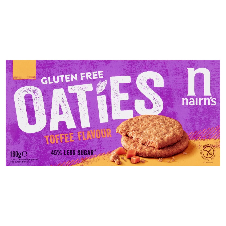 Nairn's Gluten Free Oaties - Toffee Flavour Biscuits 160g