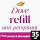 image 1 of Dove No41 Peony & Pineapple 72h Antiperspirant Deodorant Refill Pack 35ml