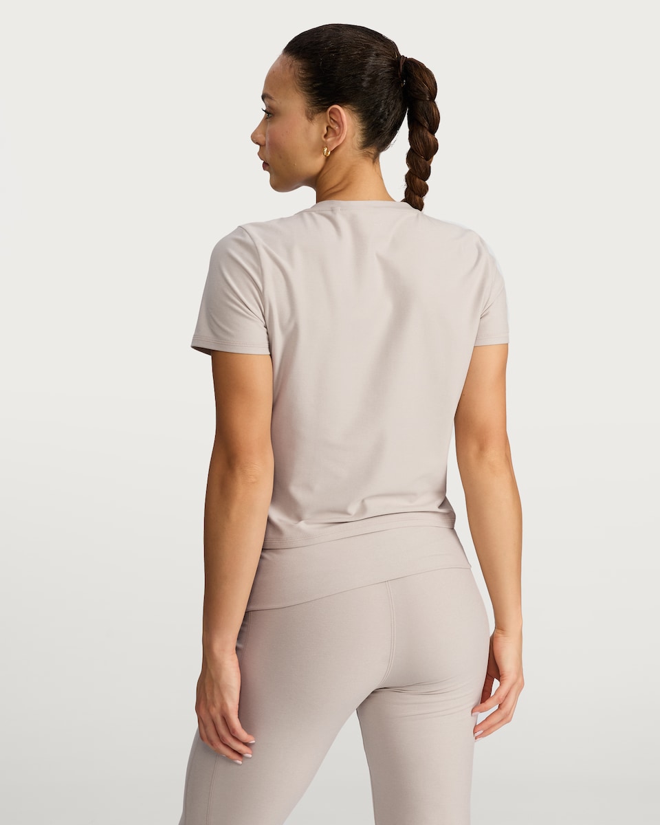 image 1 of F&F Active Short Sleeved T-Shirt in Cream