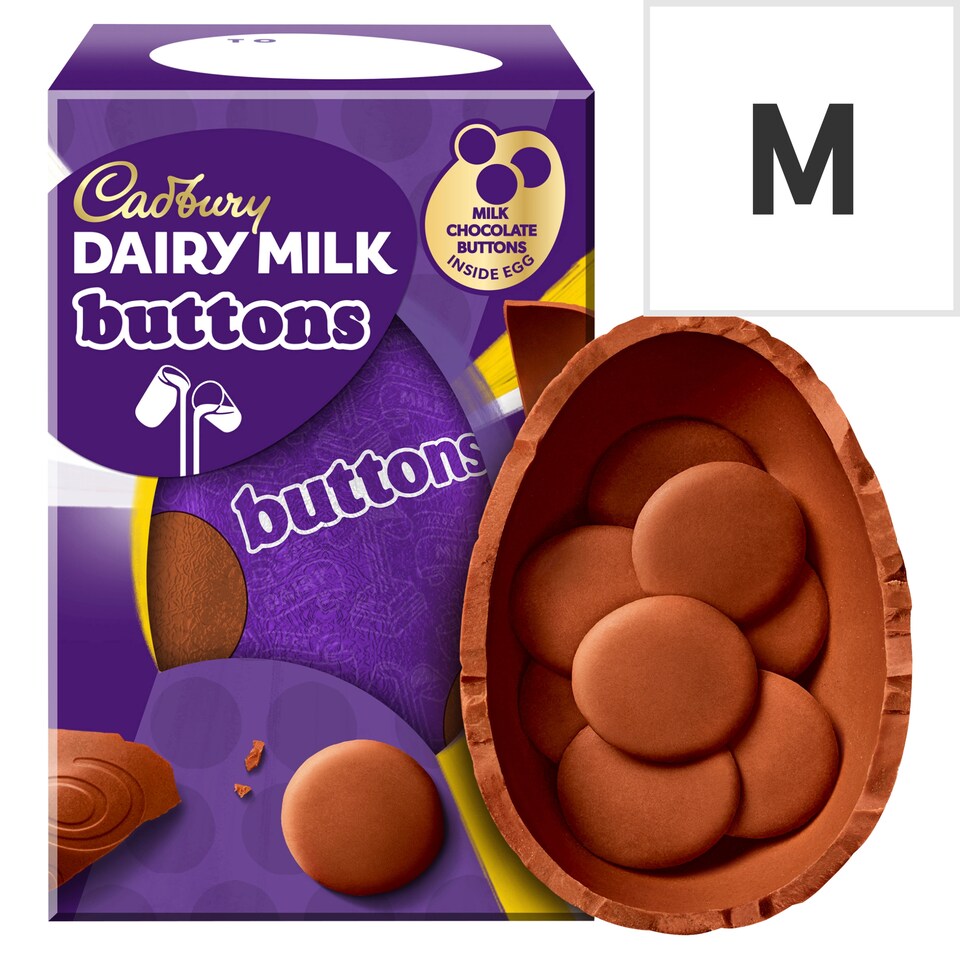image 1 of Cadbury Dairy Milk Giant Buttons Chocolate Easter Egg 96g