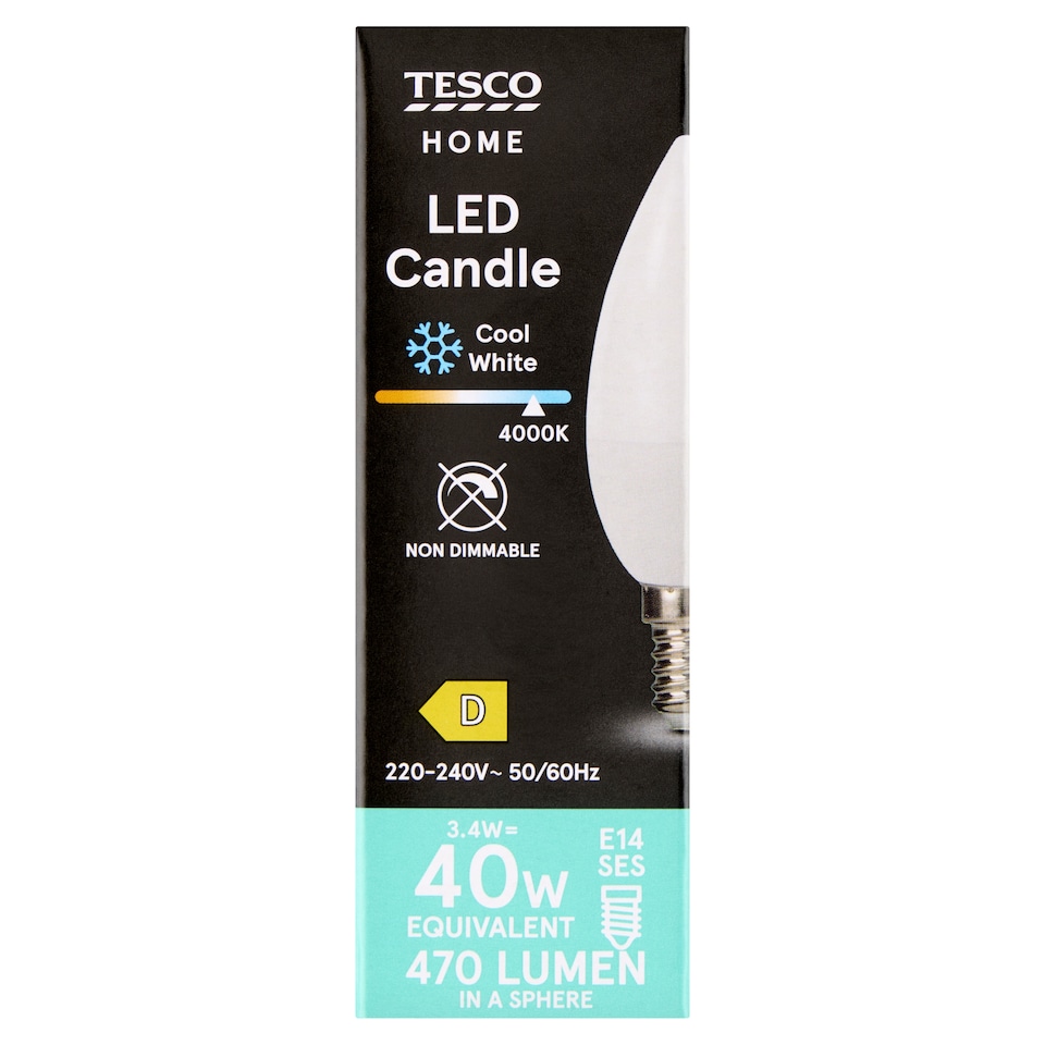 Obrázek 1 pro produkt Tesco Home LED žárovka 3,4W E14 studené bílé světlo 1 ks