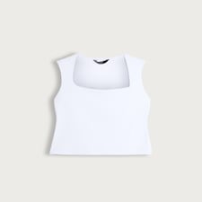 F&F Polyamide Square Neck Sleeveless Top in White