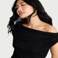 F&F Textured Draped Co-ord Top in Black