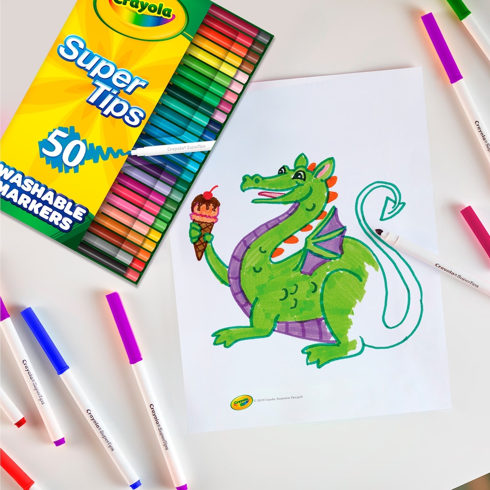 image 1 of Crayola Super Tips Washable Marker Pens 50 Pack