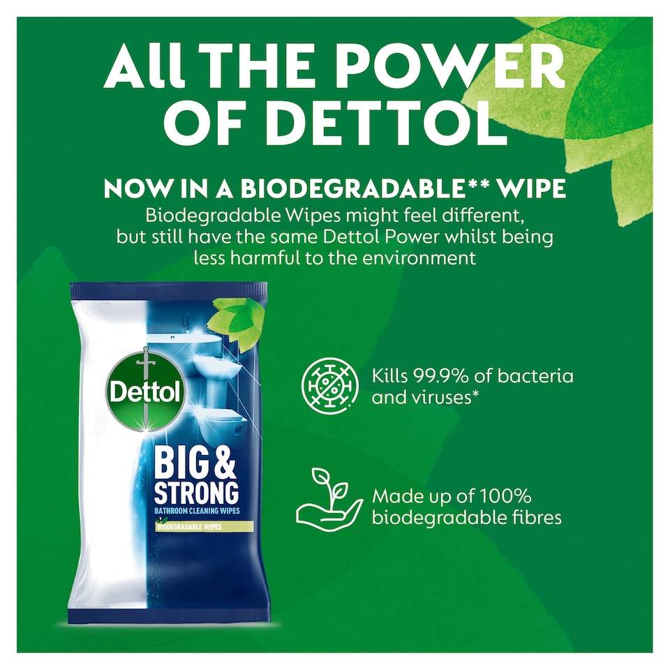 image 1 of Dettol Big & Strong Limescale Bathroom Cleaning Wipes 25 Pack
