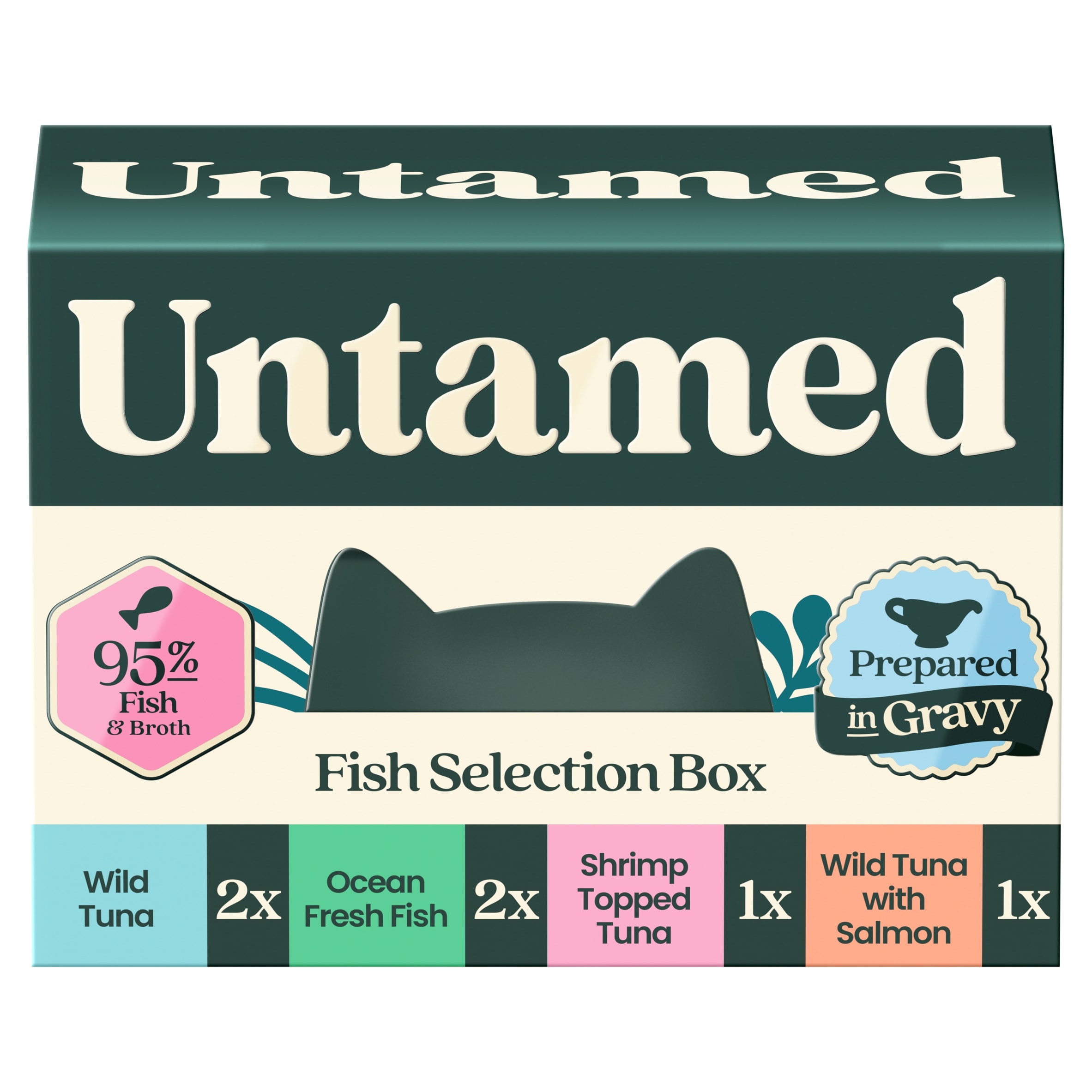 Untamed Fish Selection Box in Gravy Cat Food 6 x 75G