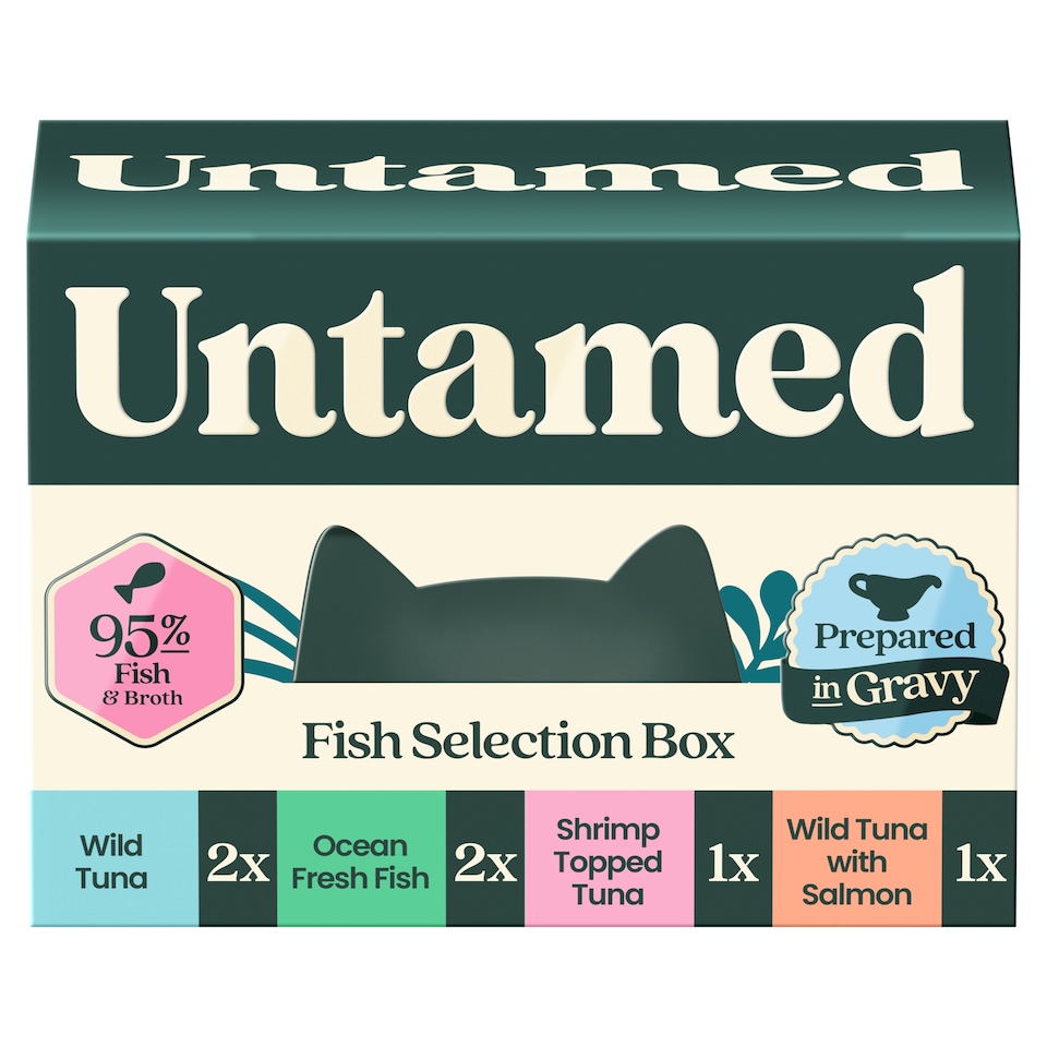 image 1 of Untamed Fish Selection Box in Gravy Cat Food 6 x 75G