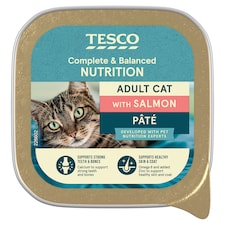 Tesco Adult Cat Pate with Salmon 100g