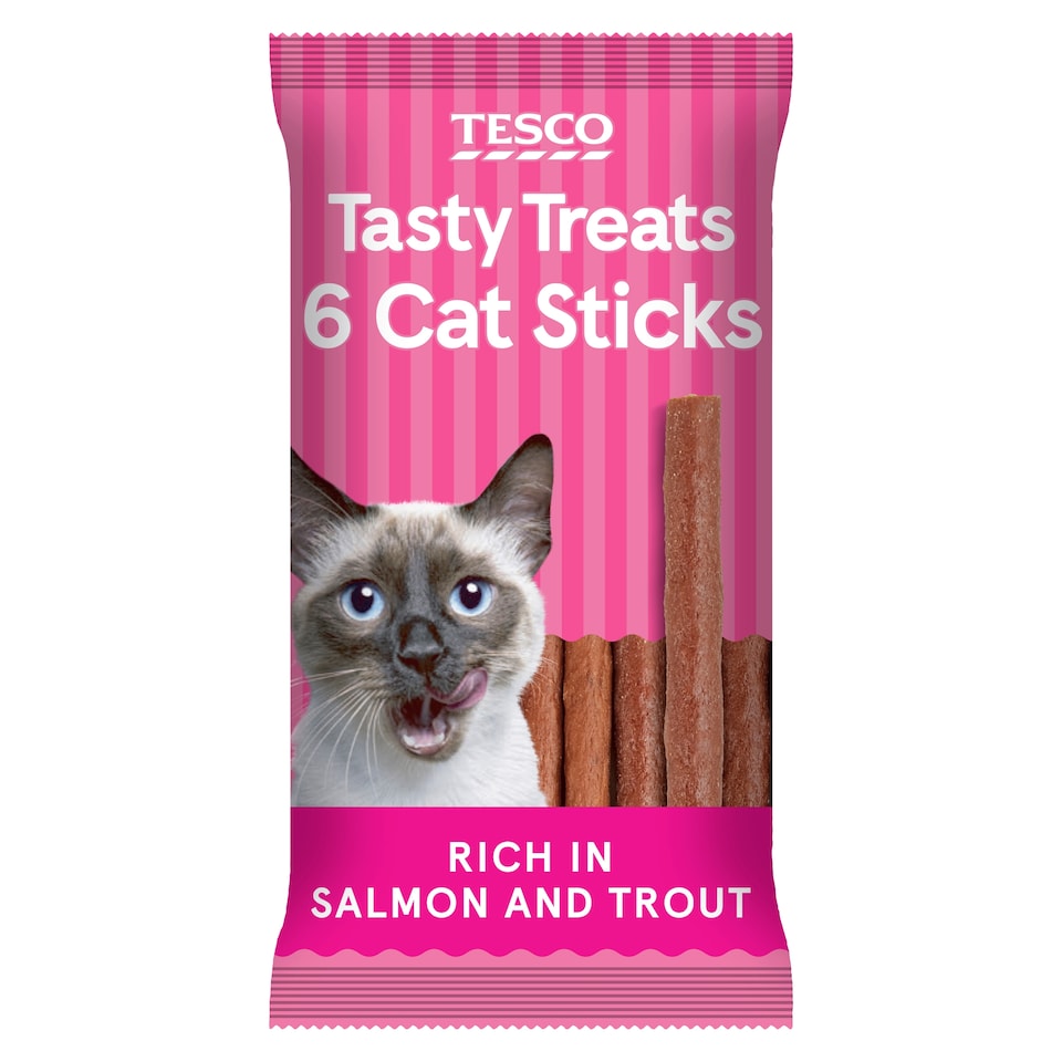 image 1 of Tesco Salmon & Trout Cat Stick Treats 30G