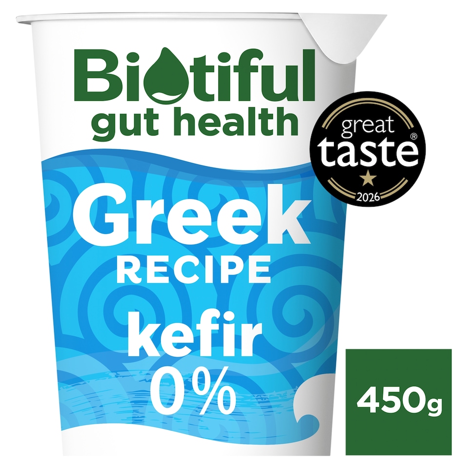 Biotiful Gut Health Greek Recipe Strained Kefir Yogurt 0% Fat 450g