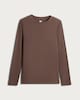 image 4 of F&F Cotton Rich Crew Neck Long Sleeved Top in Neutral