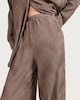 image 2 of F&F Plisse Wave Textured Wide Leg Co-ord Trousers in Brown