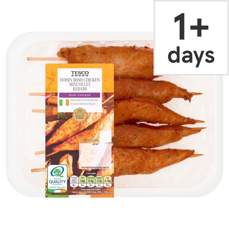 Tesco Hoisin Irish Chicken Mini Fillet Kebabs 300G