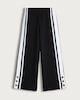 image 4 of F&F Girls Cotton Rich Wide Leg Side Stripe Popper Joggers in Black