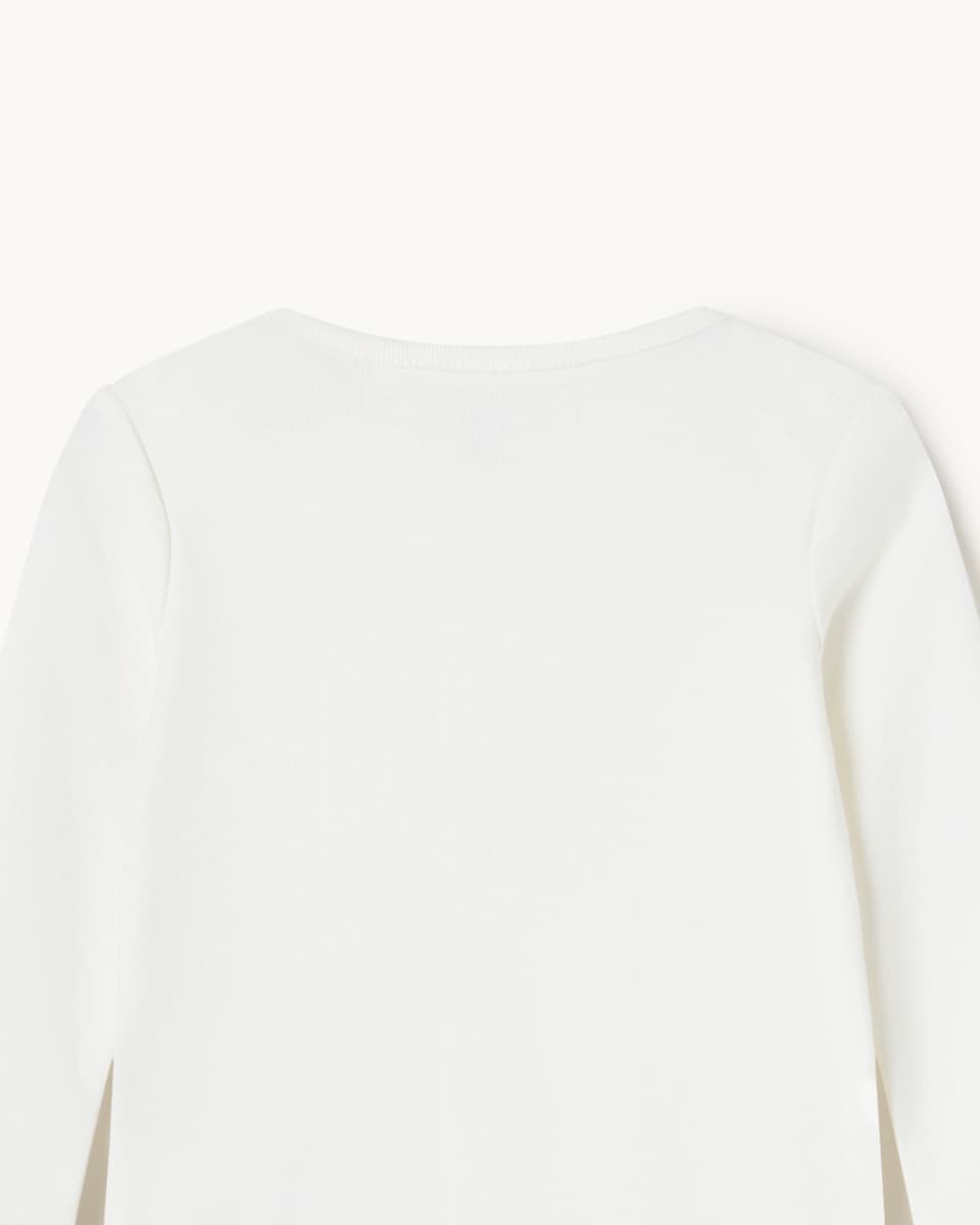 image 1 of F&F Baby Pure Cotton Diwali Long-Sleeved Bodysuit in White