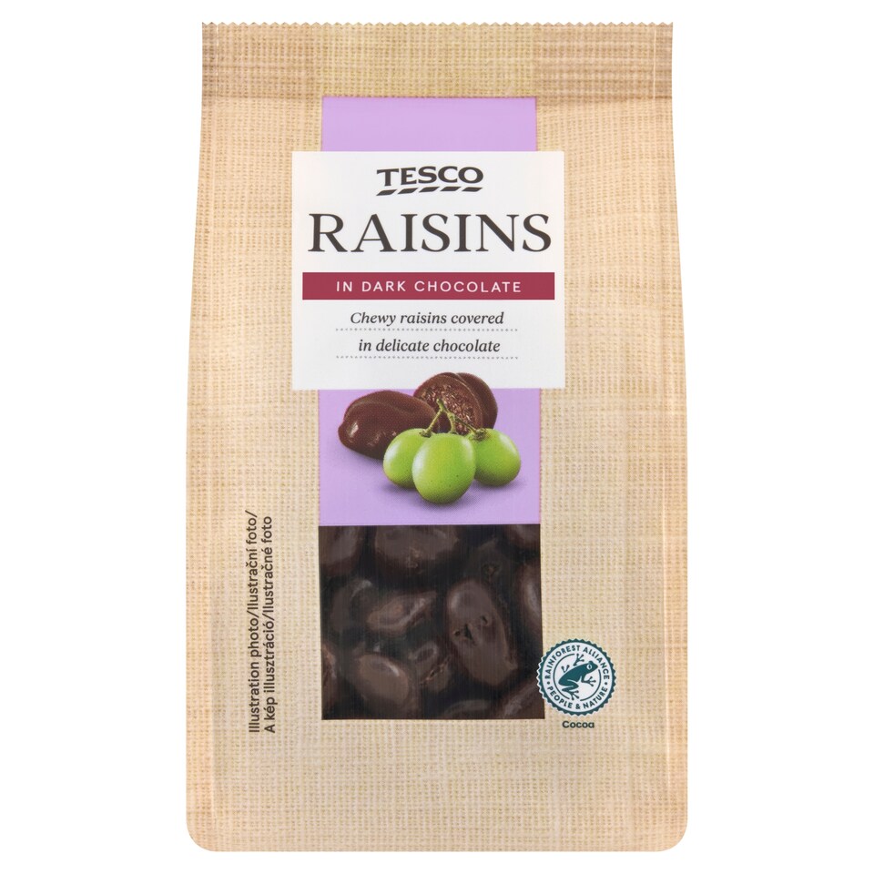Tesco Rozinky v hořké čokoládě 120g