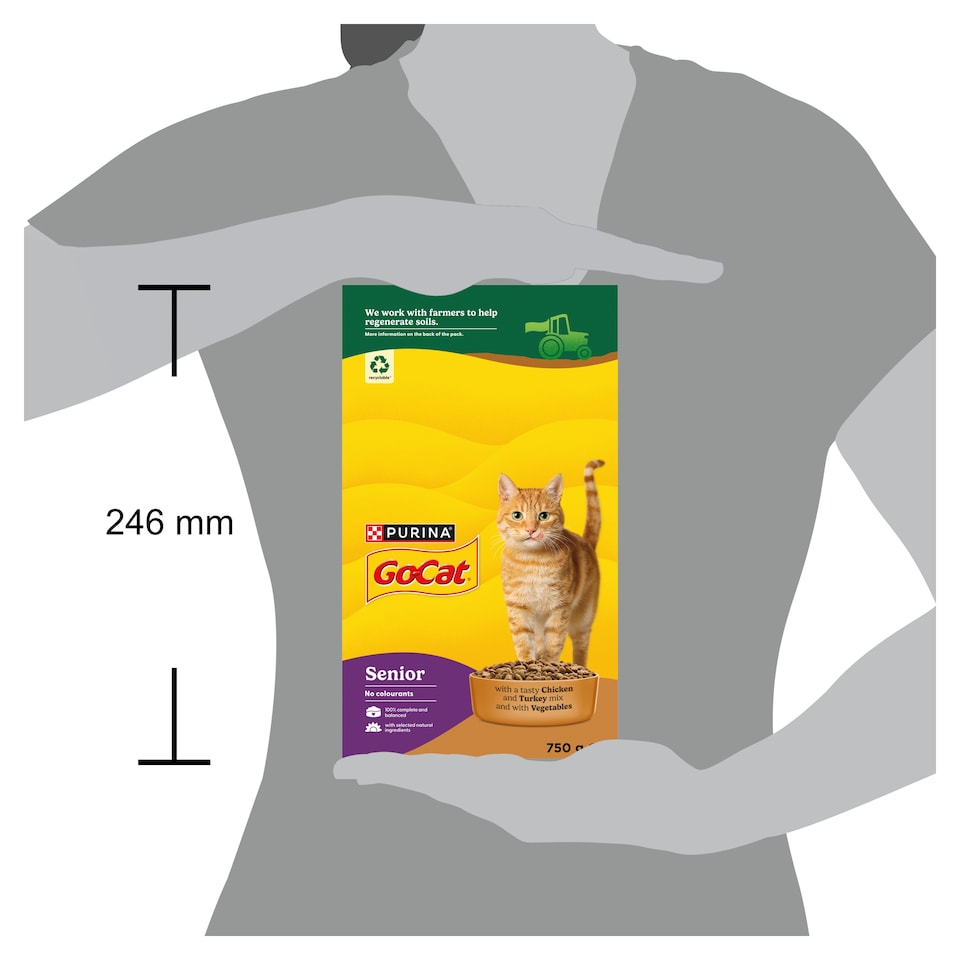 image 1 of GO-CAT Senior Chicken and Turkey Dry Cat Food 750g