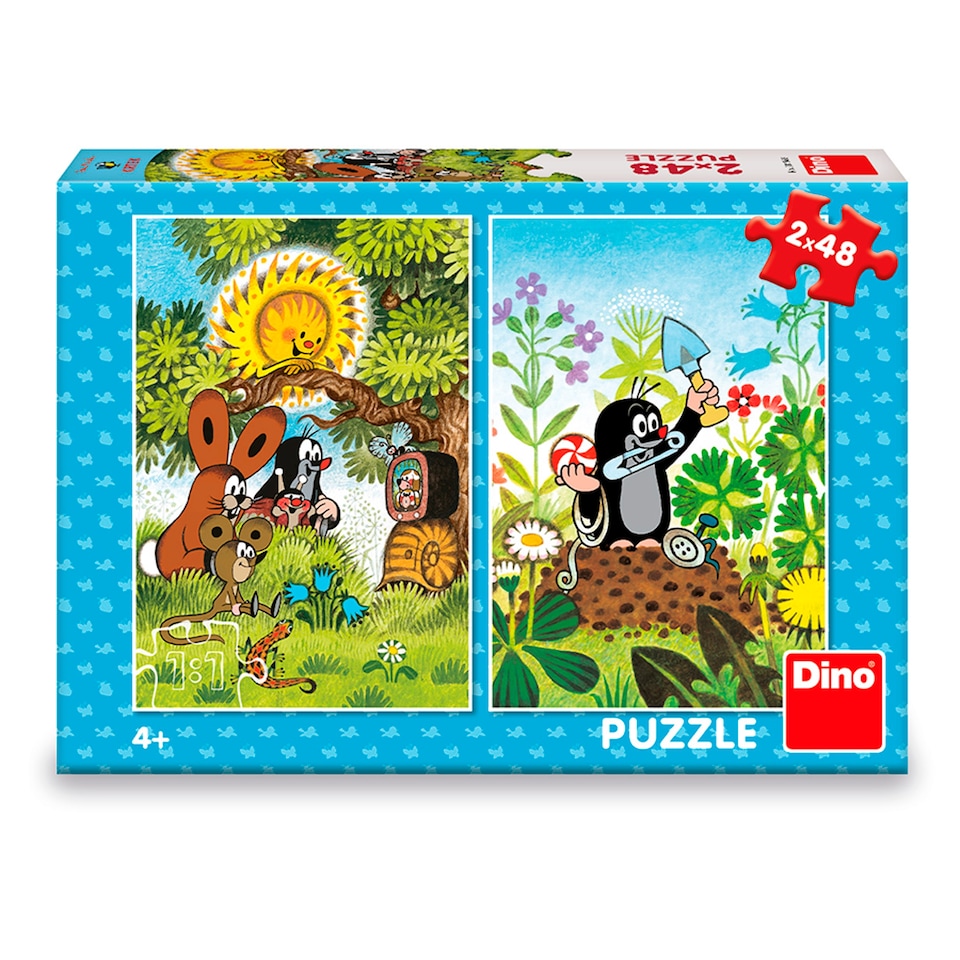 image 1 of Dino Krteček Puzzle 2 x 48 Parts