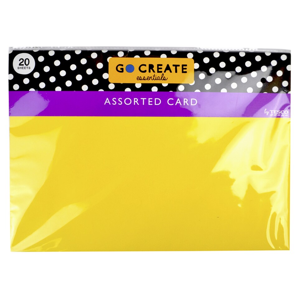 Go Create Coloured Card 20 Sheets