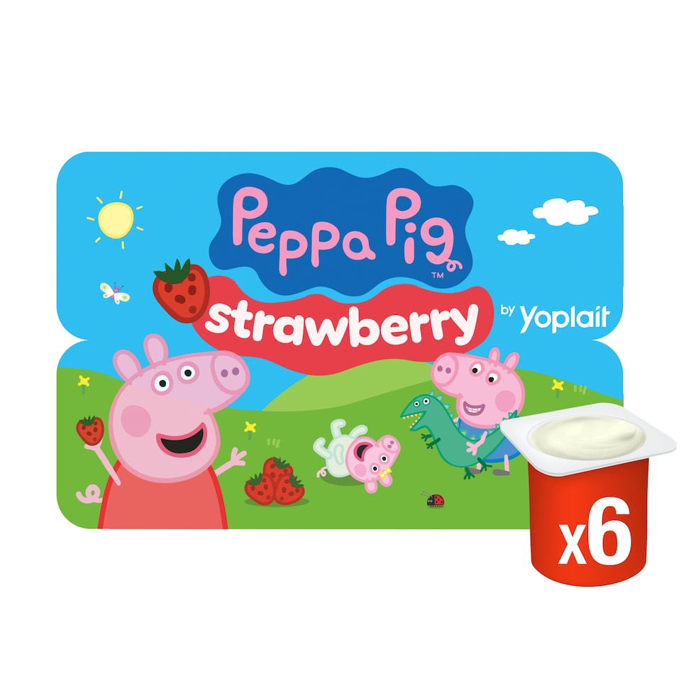 Peppa Pig Strawberry Kids Yoghurt Pots 6x45g