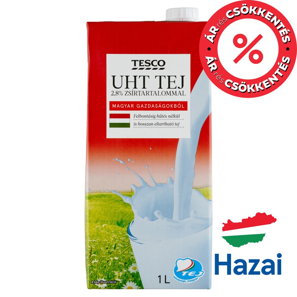 Tesco UHT Semi-Fat Milk 2,8% 1 l