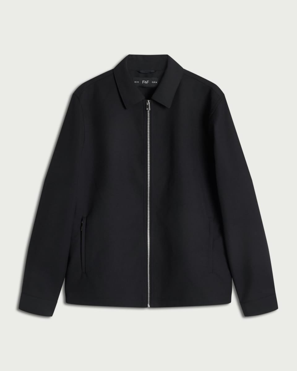 image 1 of F&F Zip Up Collared Jacket in Navy