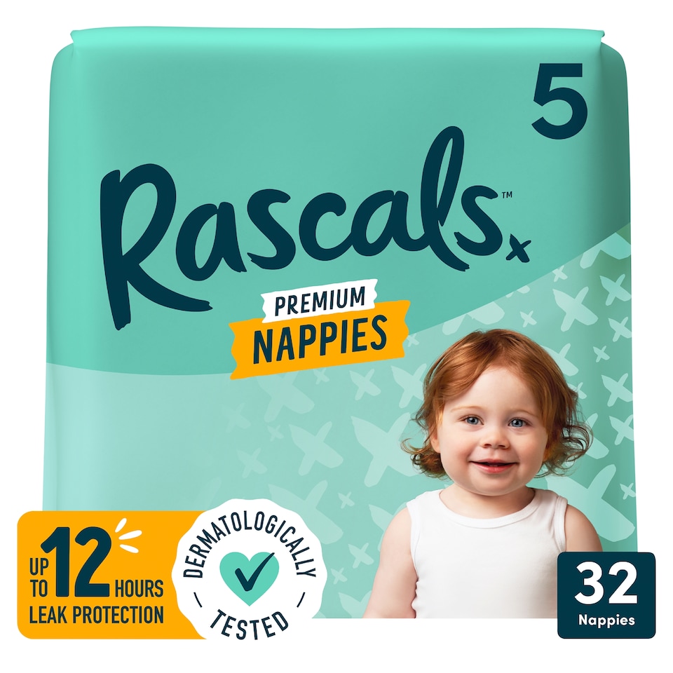 image 1 of Rascals Premium Nappies Size 5 32 Pack