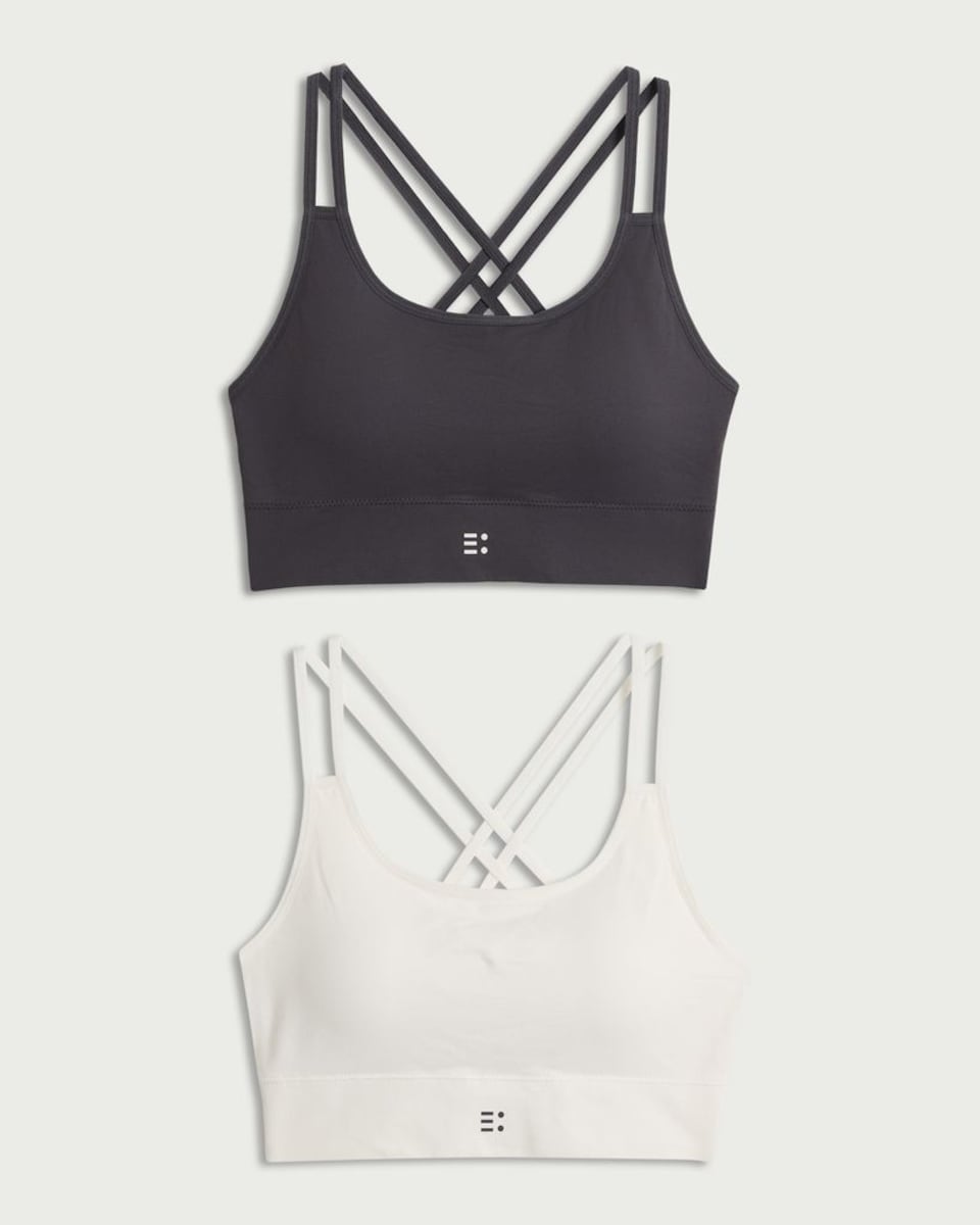 image 1 of F&F Active 2-Pack Seamfree Light Support Sports Bras in Multi