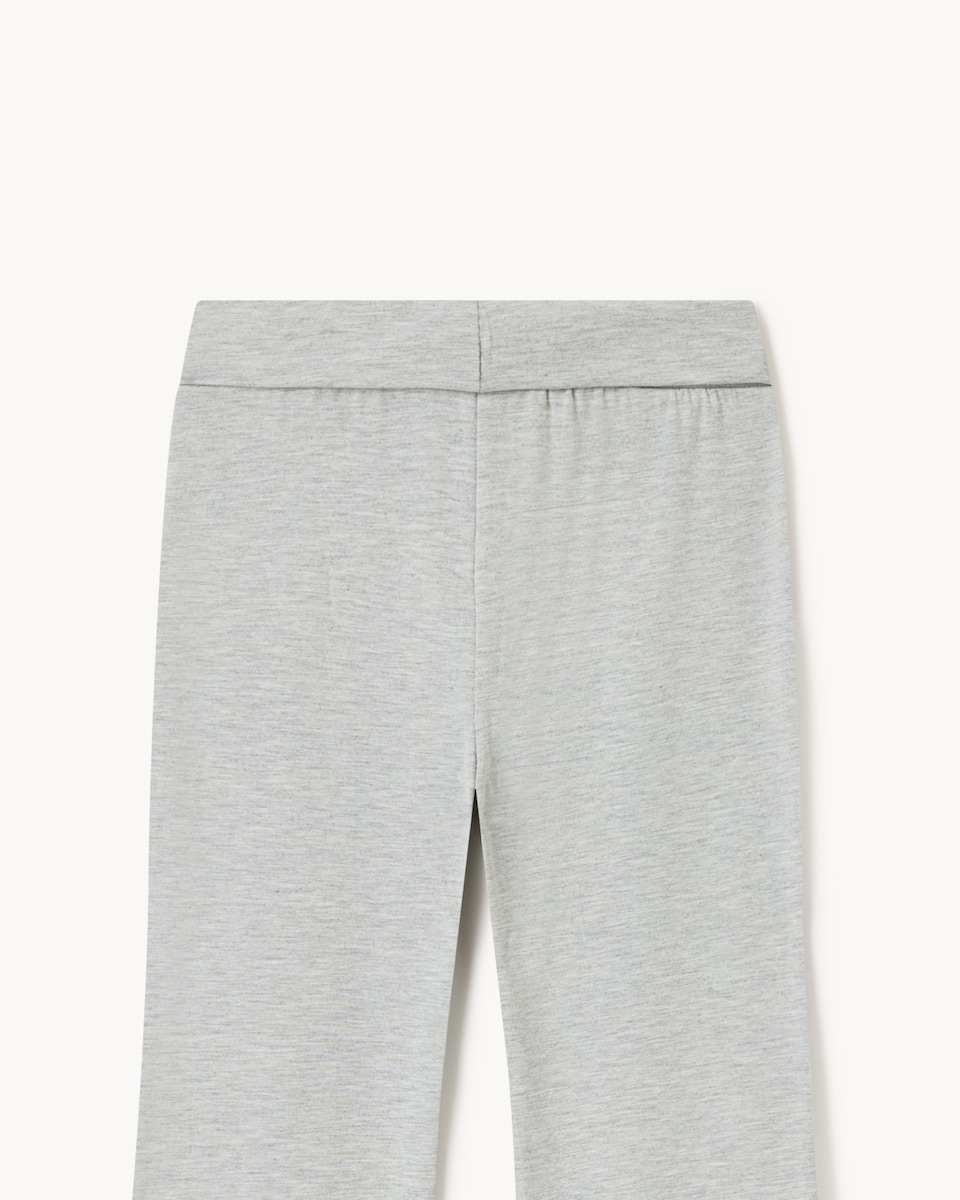 image 1 of F&F Girls Fold Over Waist Flared Leggings in Grey Marl