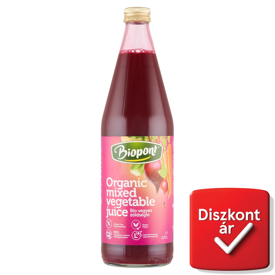 Biopont bio vegyes zöldséglé 0,75 l