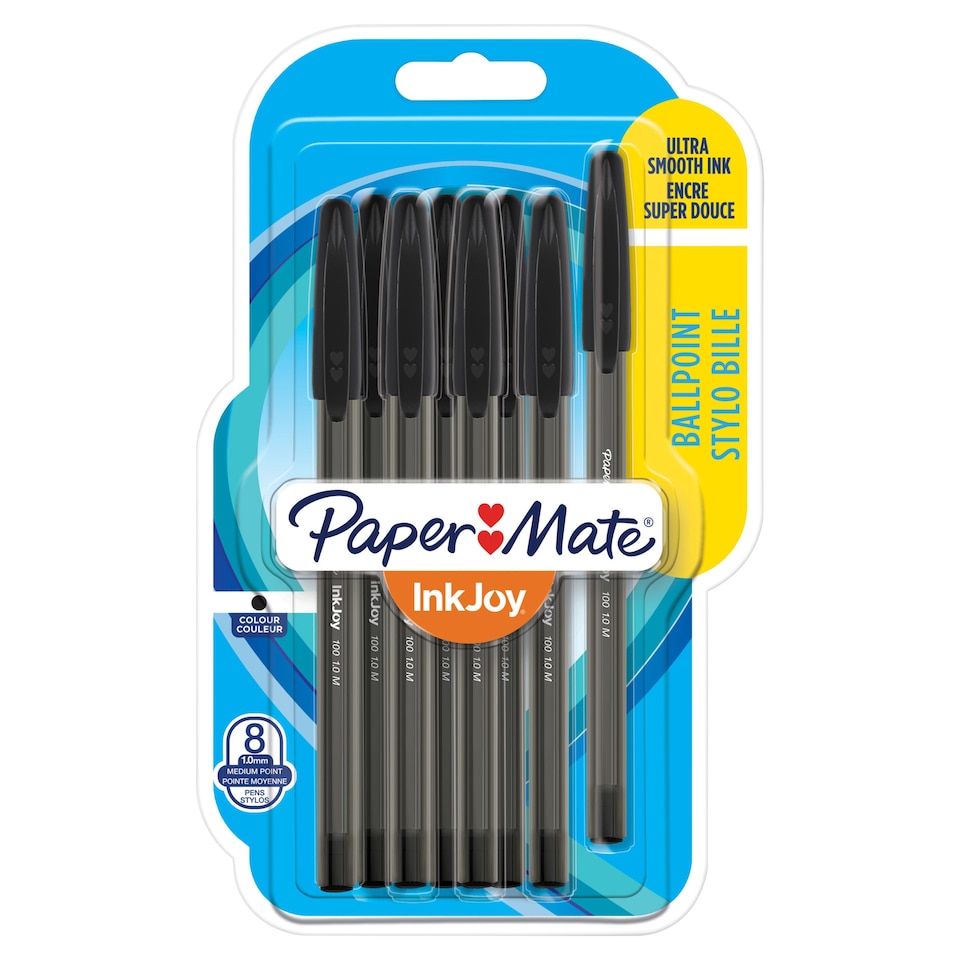 image 1 of Paper Mate InkJoy 100 Ballpoint Pens, Black, 8 Count
