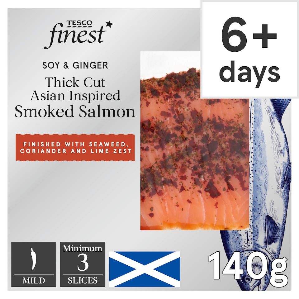 Tesco Finest Thick Cut Asian Inspired Smoked Salmon 140g