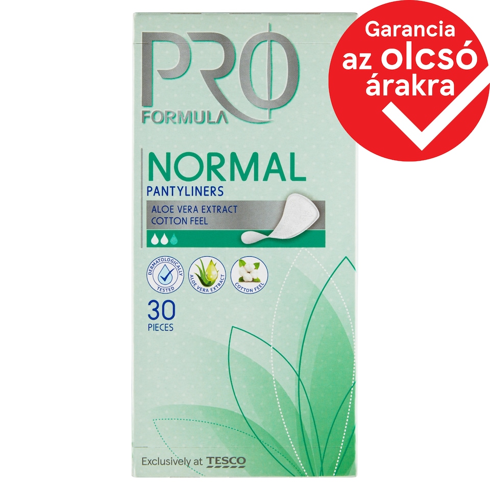 Tesco Pro Formula Normal Aloe Vera tisztasági betét mindennapi használatra 30 db