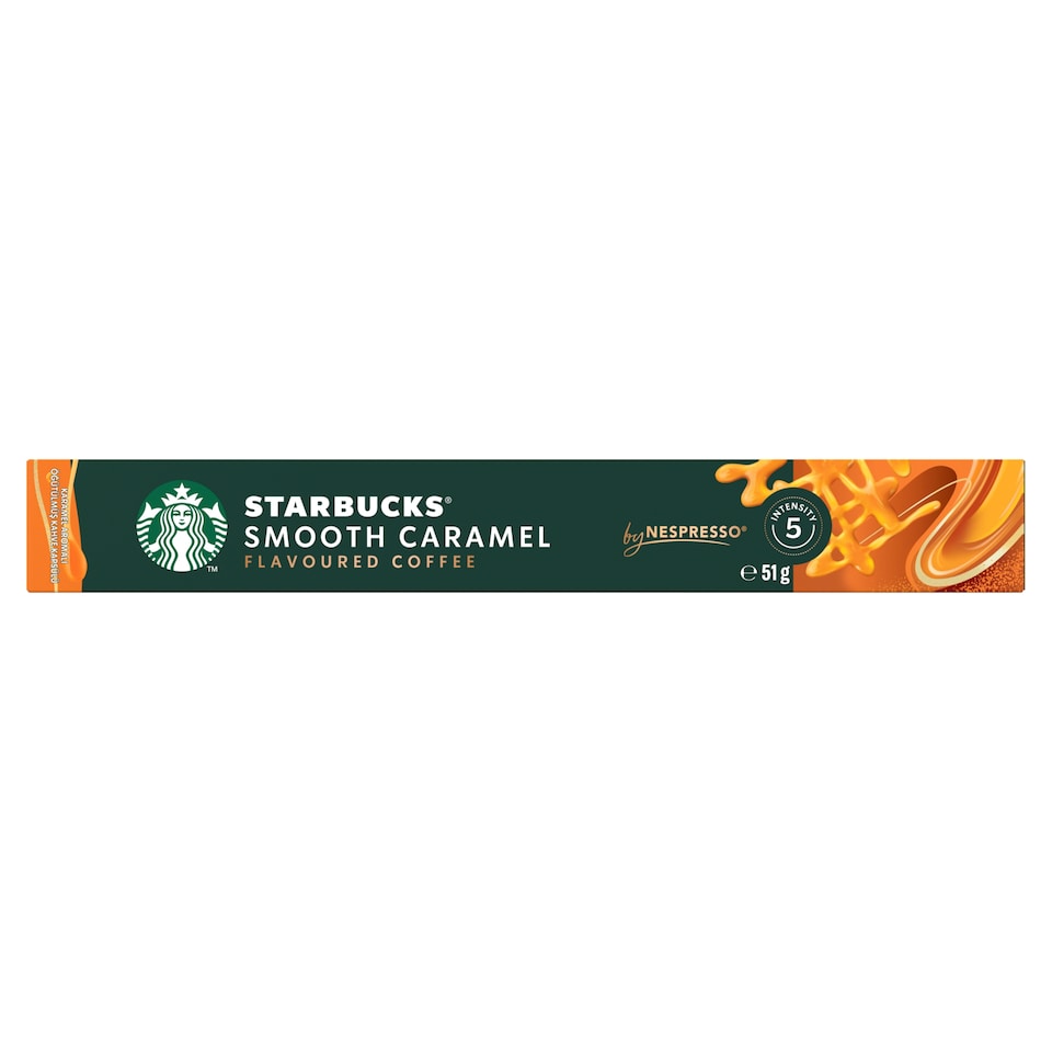 image 1 of Starbucks by Nespresso Smooth Caramel Flavoured Ground Roasted Coffee 10 Capsules 51 g