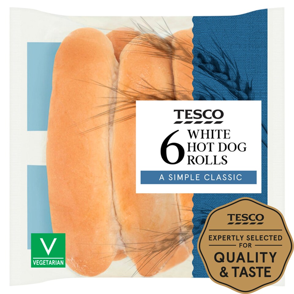 Tesco Soft White Hot Dog Rolls 6 Pack Tesco Groceries