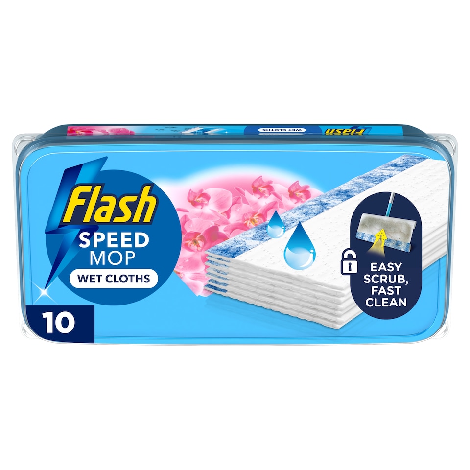 image 1 of Flash Speed Mop Wet Cloths Refills Wild Orchid 10 Pack