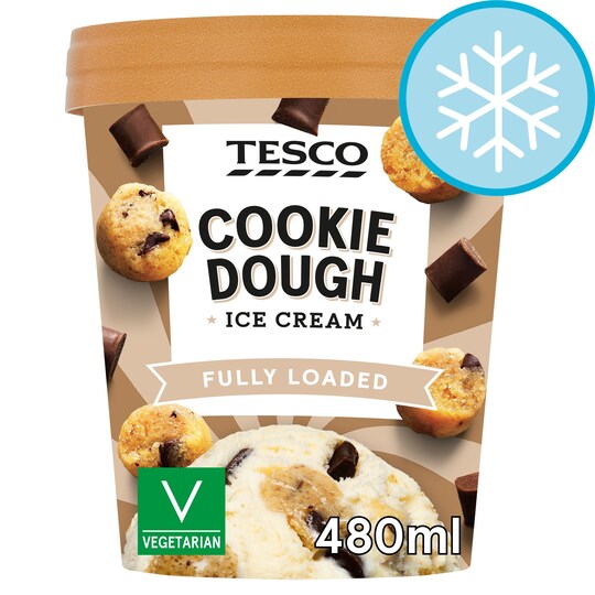 Tesco Cookie Dough Ice Cream 480Ml Tesco Groceries