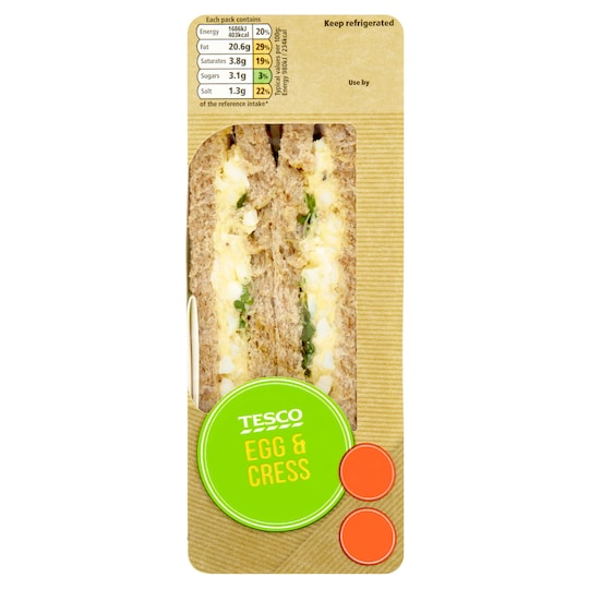 Tesco Egg And Cress Sandwich Tesco Groceries