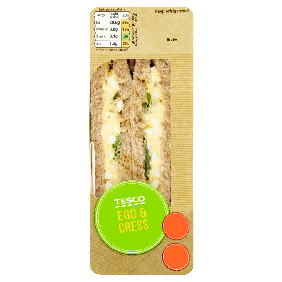 Tesco Egg And Cress Sandwich