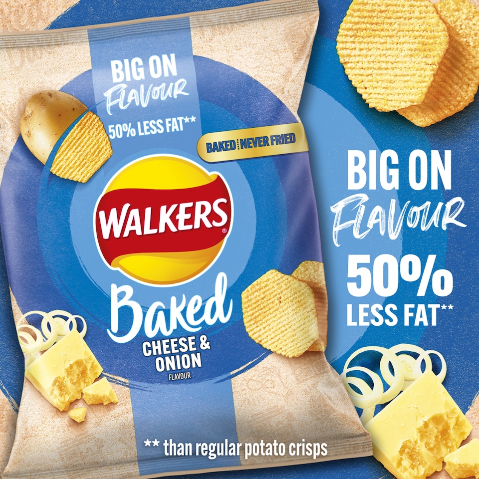 image 1 of Walkers Baked Cheese & Onion Grab Bag Crisps 37.5g